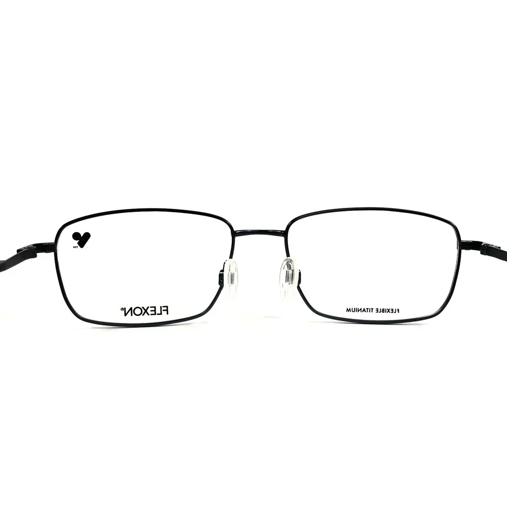 Flexon Eyeglasses Frames H6001 413 Midnight Navy Blue Silver Wire Rim 55-17-145
